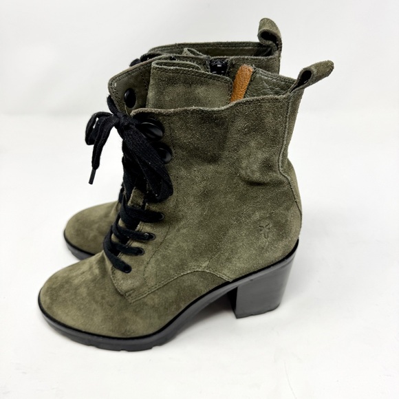 Frye Myra Lug Combat Boot in Olive Green - Picture 10 of 12